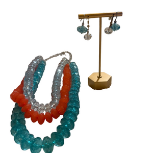 Elegant Multicolor Beaded Necklace & Earring Set